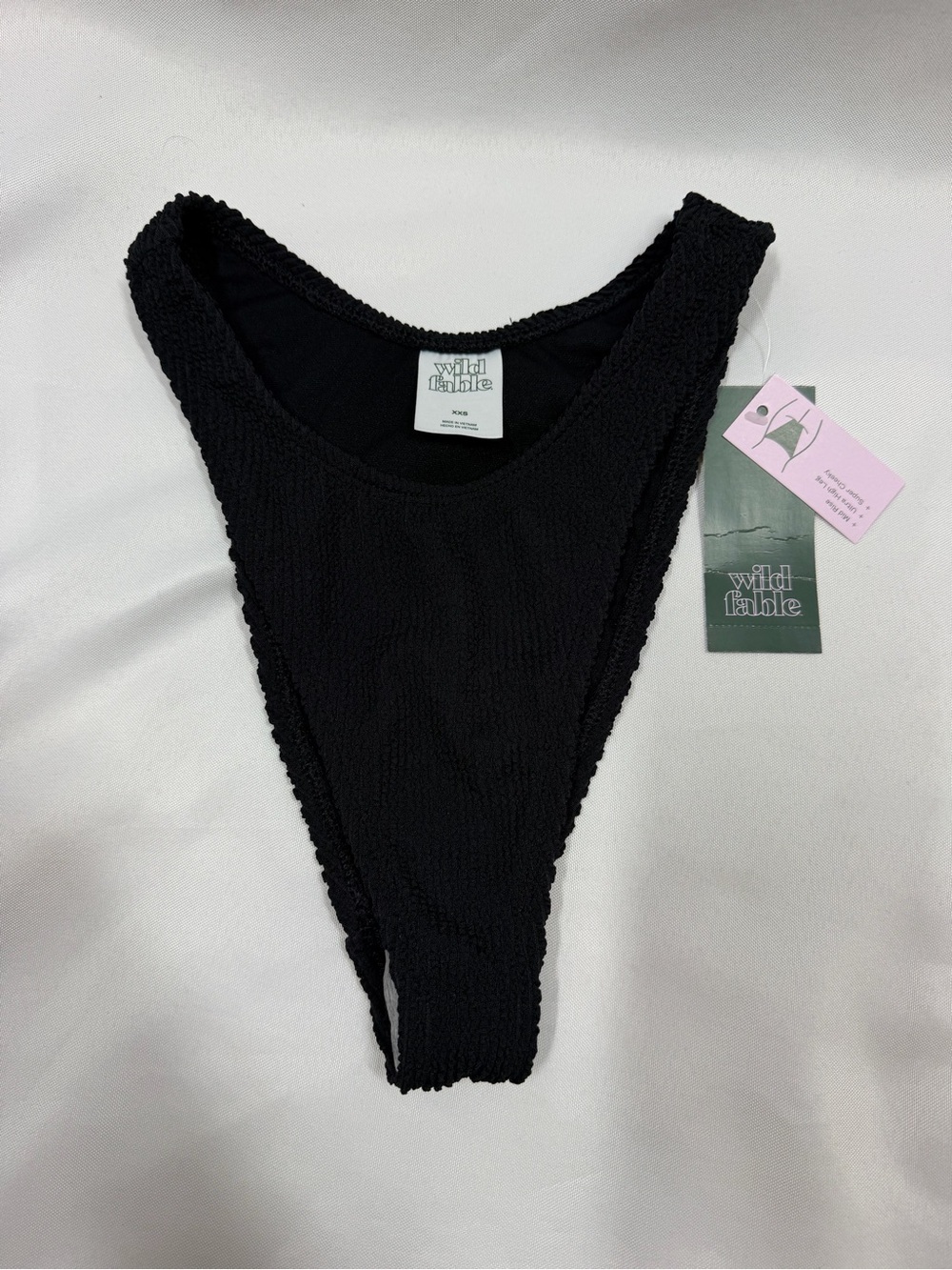 NWT Wild Fable | Super Cheeky High Leg Black Swim Bottoms Women's Size XXS